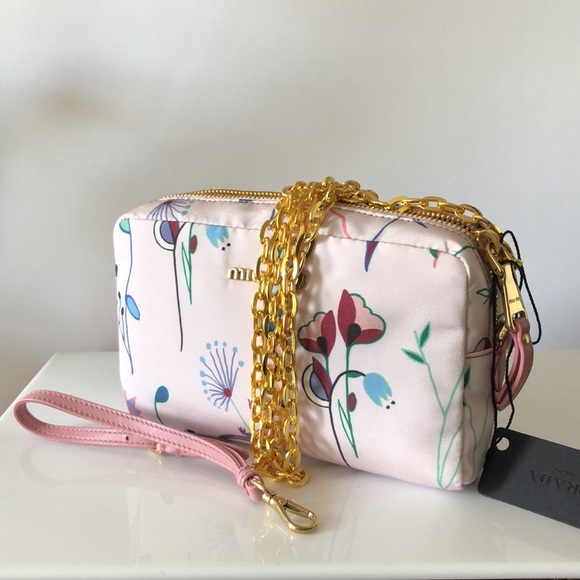 NEW Nylon Miu miu crossbody Bag wristlet - Picture 11 of 12